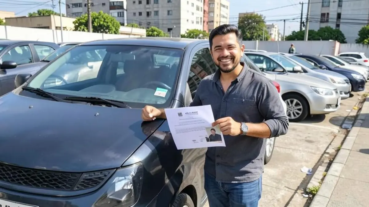 Motorista com o documento do veículo em garantia em Contagem (MG)